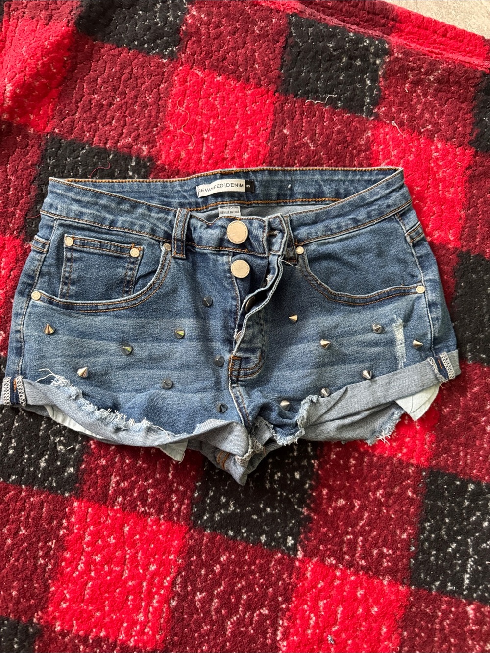 Blue Studded Women's Denim Shorts